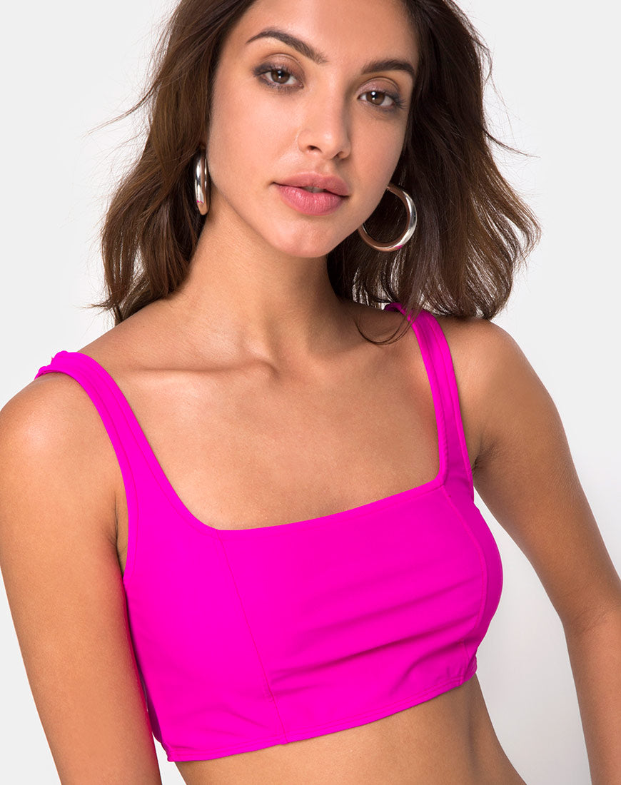 fluro pink crop top