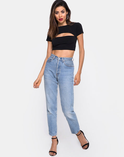 Cutout Black Crop Top | Shim - Motel Rocks – motelrocks.com