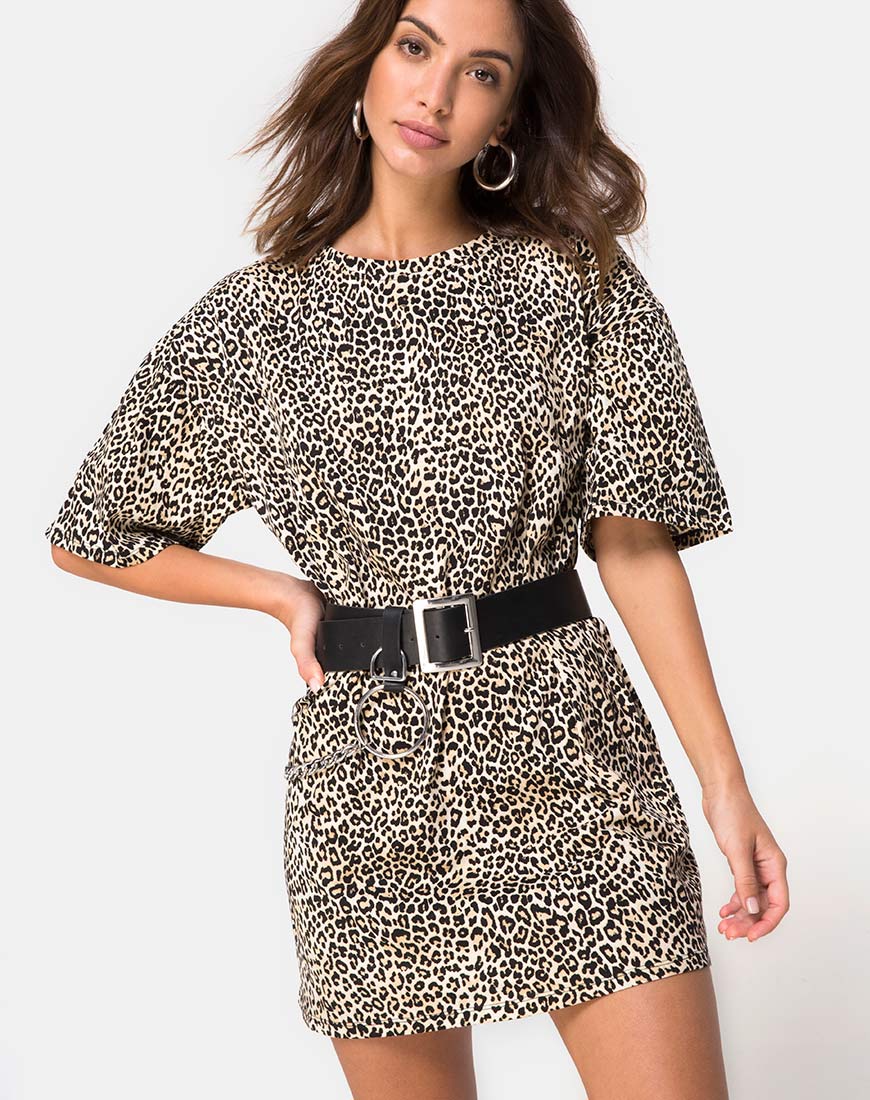 Sunny Kiss Oversize Tee in Rar Leopard – motelrocks.com