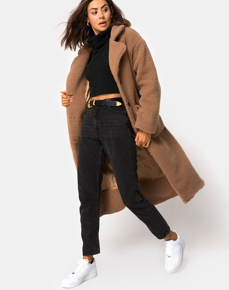 Oversize Brown Duster Coat | Teddy 