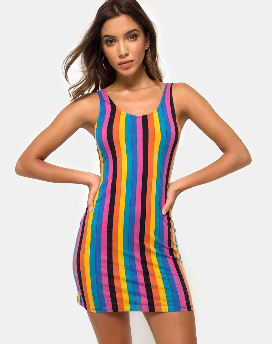 vertical striped bodycon dress