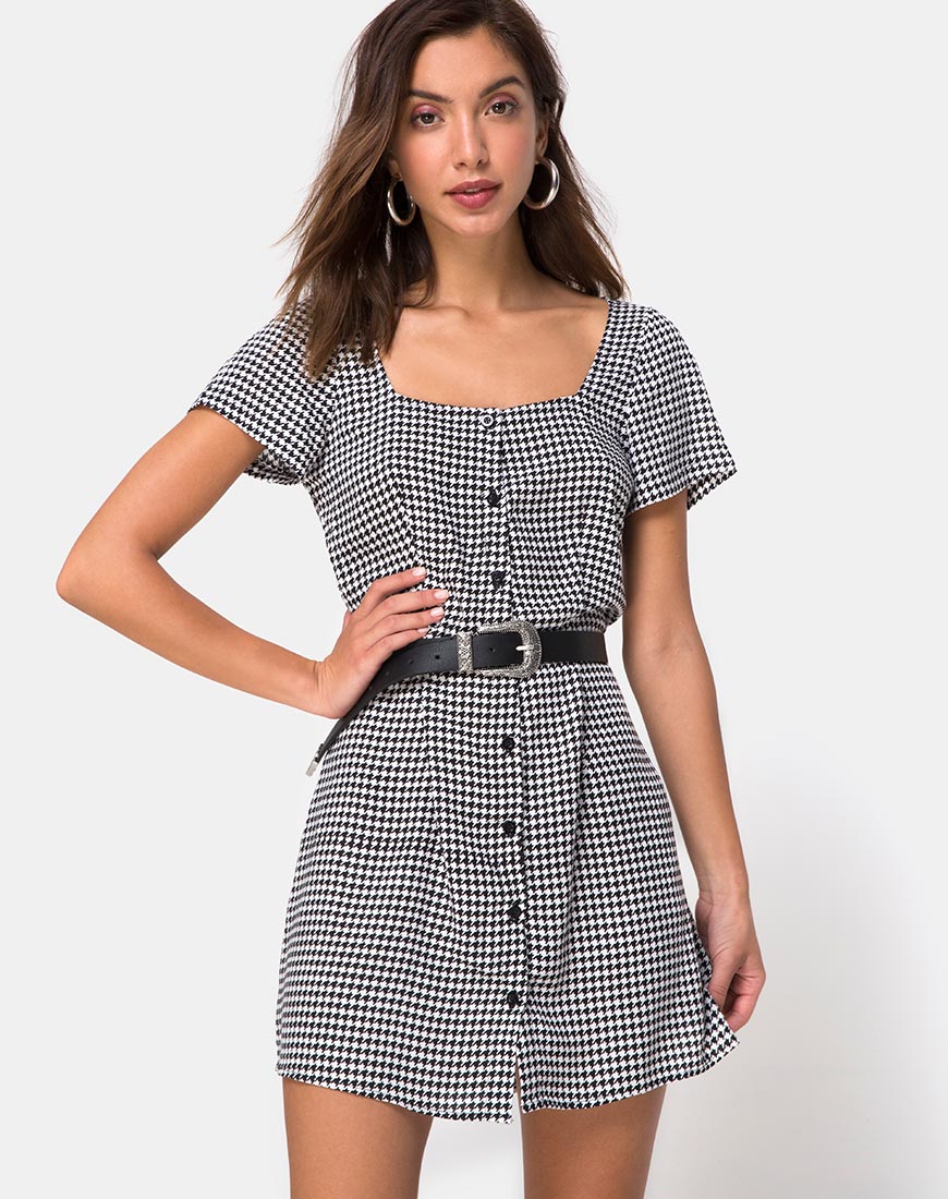 Zavacca Tea Dress in Small Dogtooth – motelrocks.com