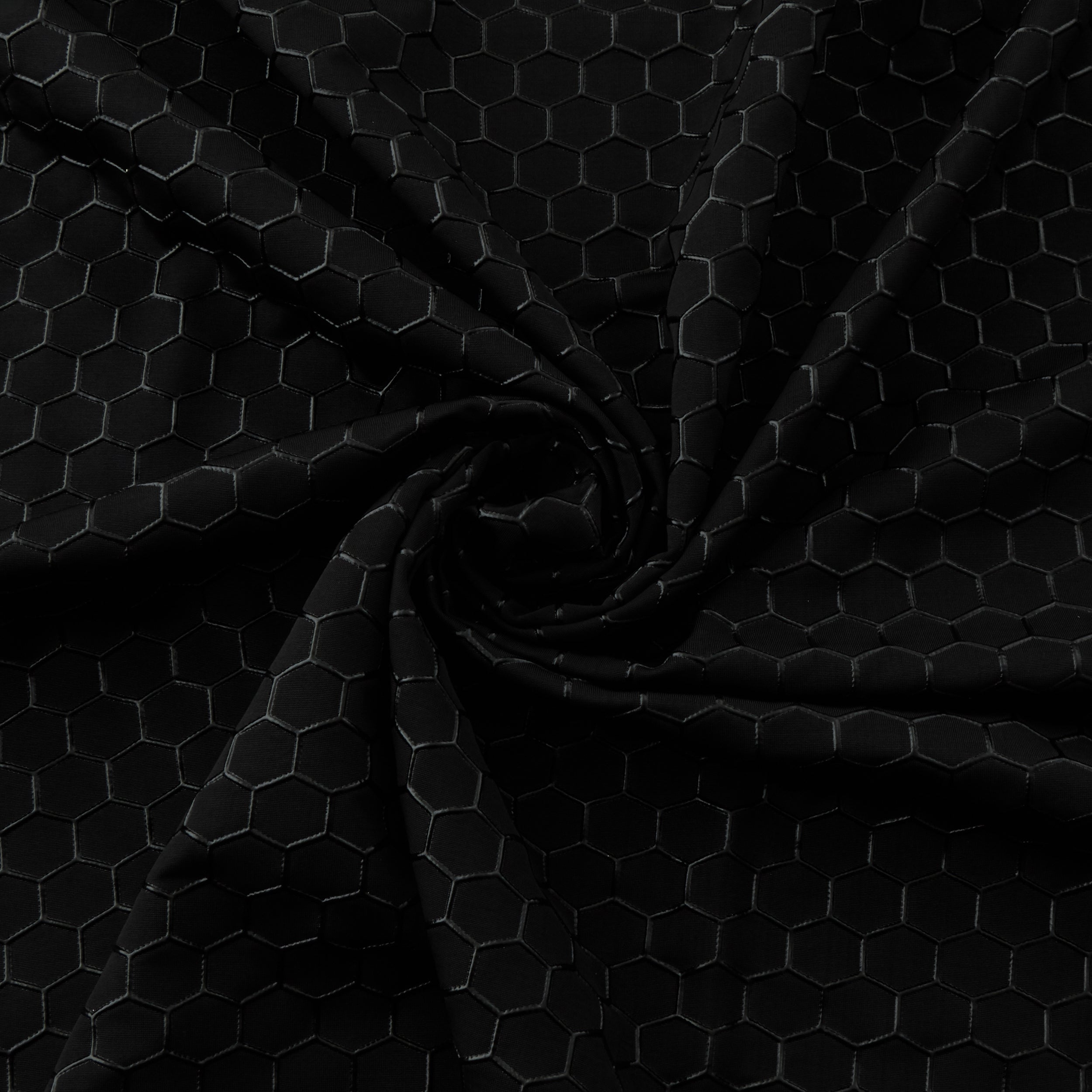 4-Way Stretch Fabric, Raised Honeycomb Print, Black – CosplayFabrics  International