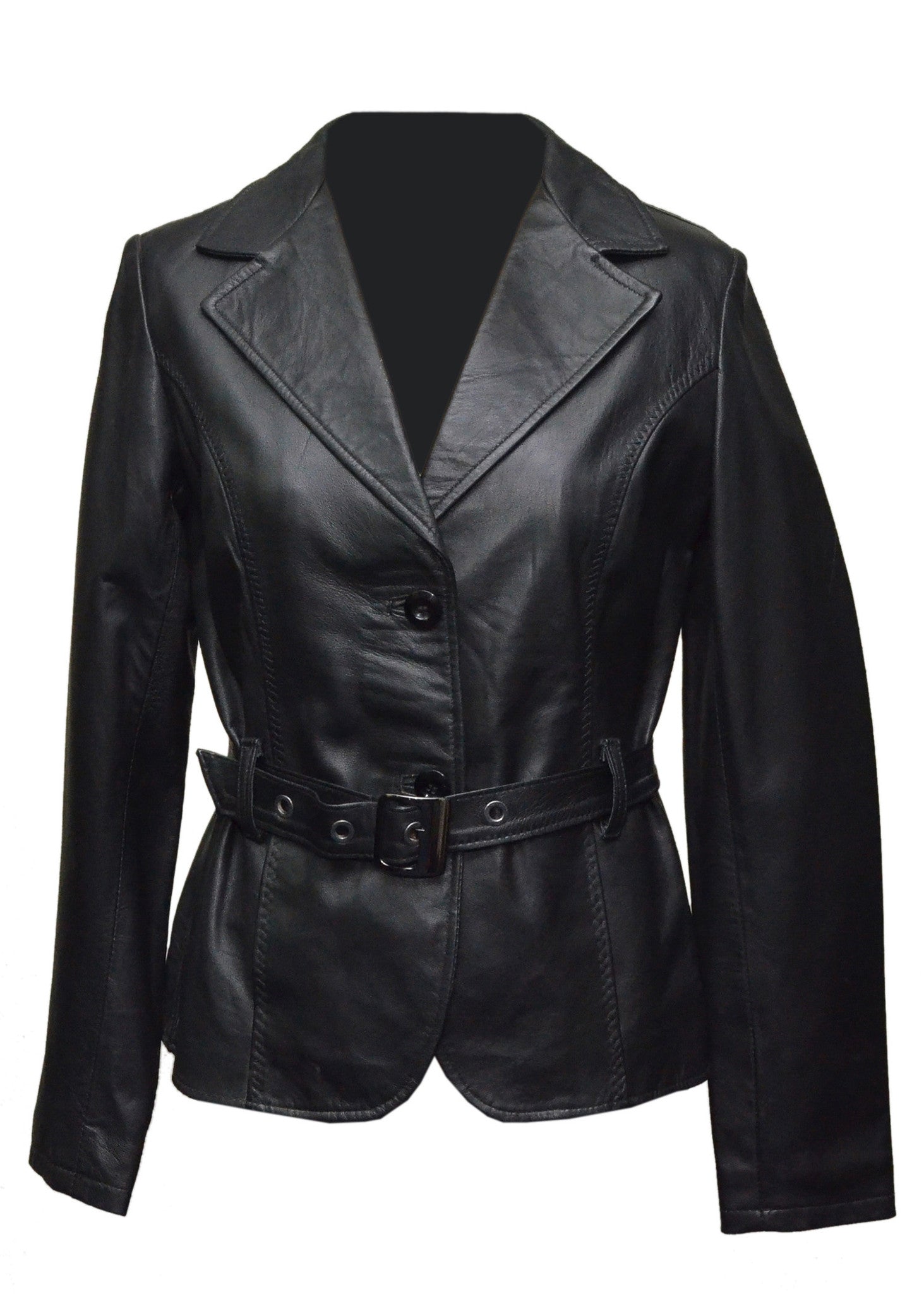 Soft Black Leather Belted Women Jacket | Women Biker Jackets – The Film ...