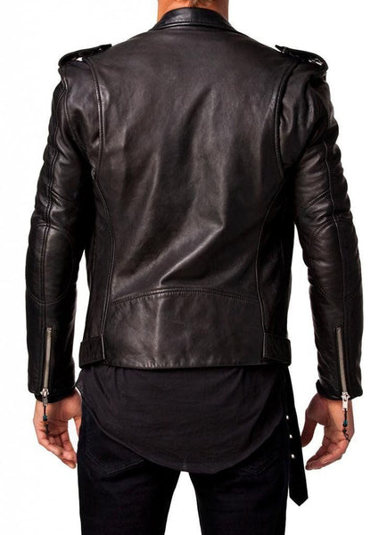 Slim Fit Black Biker Jacket – The Film Jackets