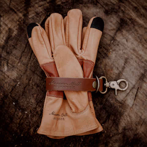 Maroon Bell brown buffalo leather gloves