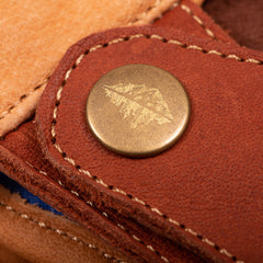 Brass Button on Maroon Bell Outdoor Buffalo Leather Gloves