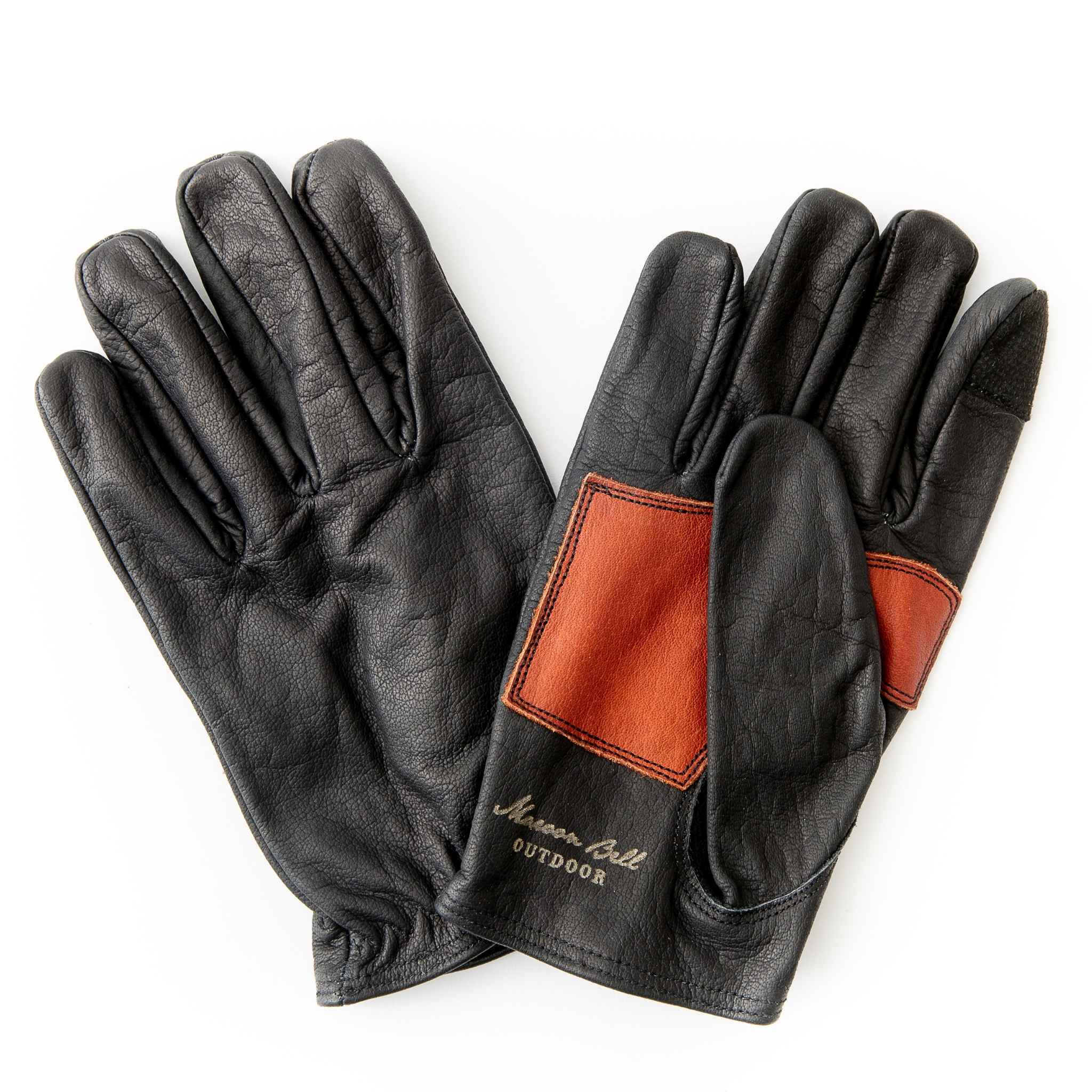 Maroon Bell Outdoor Black Leather Motorcycle Gloves