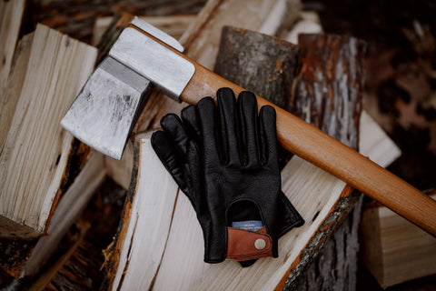 Holiday gift idea of black Buffalo Leather Gloves from Maroon Bell Outdoor