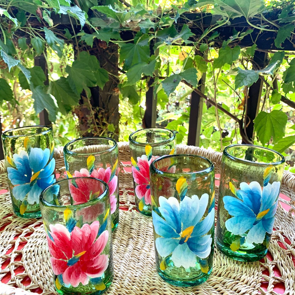 Floral Etched Bureau Carafe in Blown Recycled Glass — GARDENHEIR