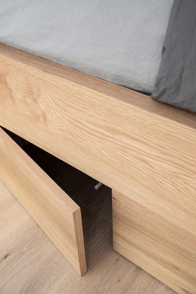 wood bed hidden storage