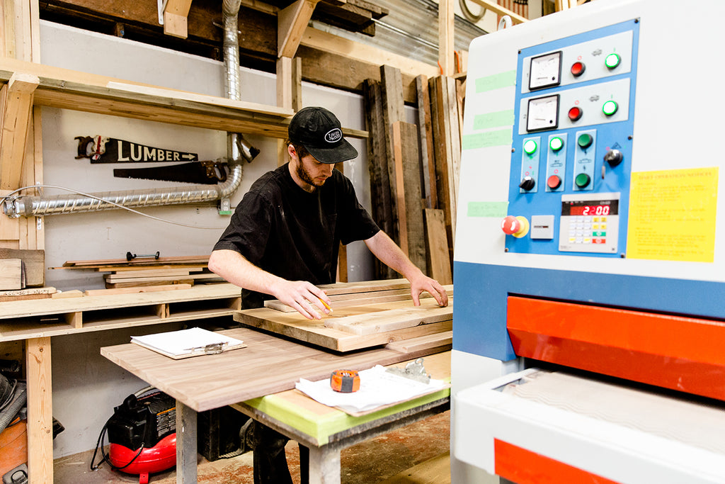 wood furniture construction in workshop