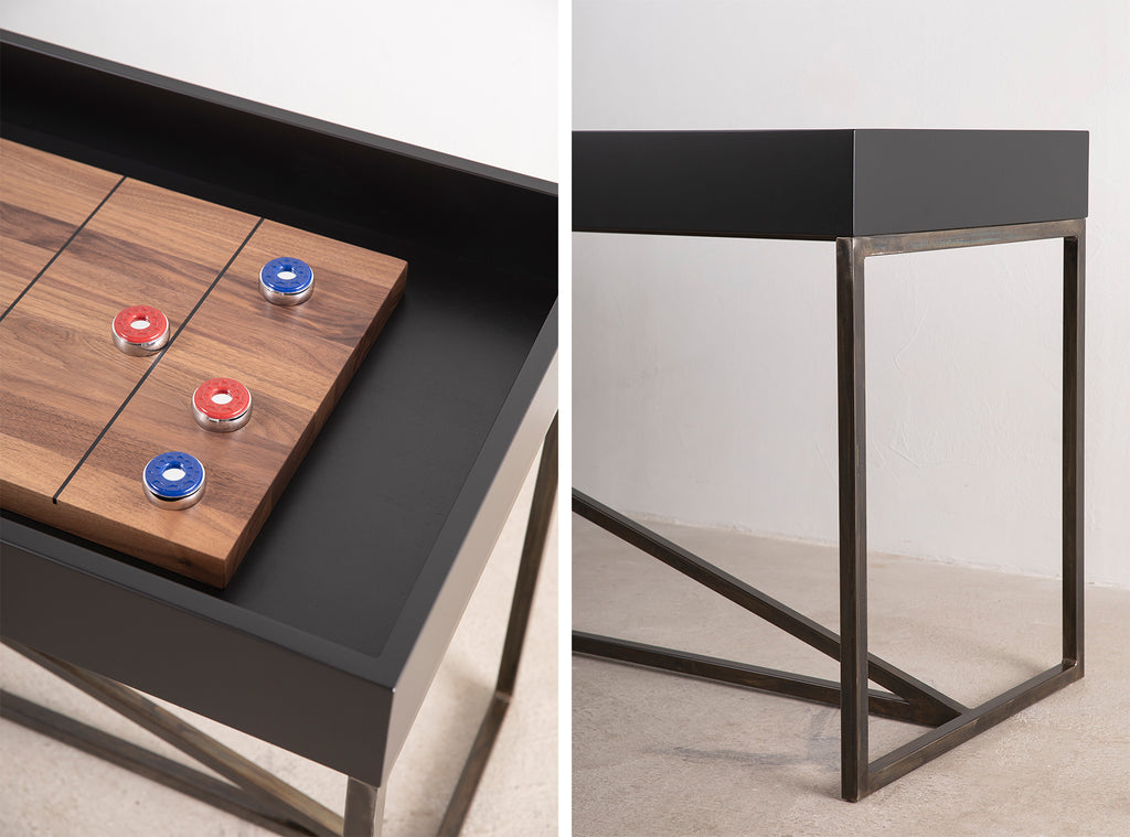 modern shuffleboard table