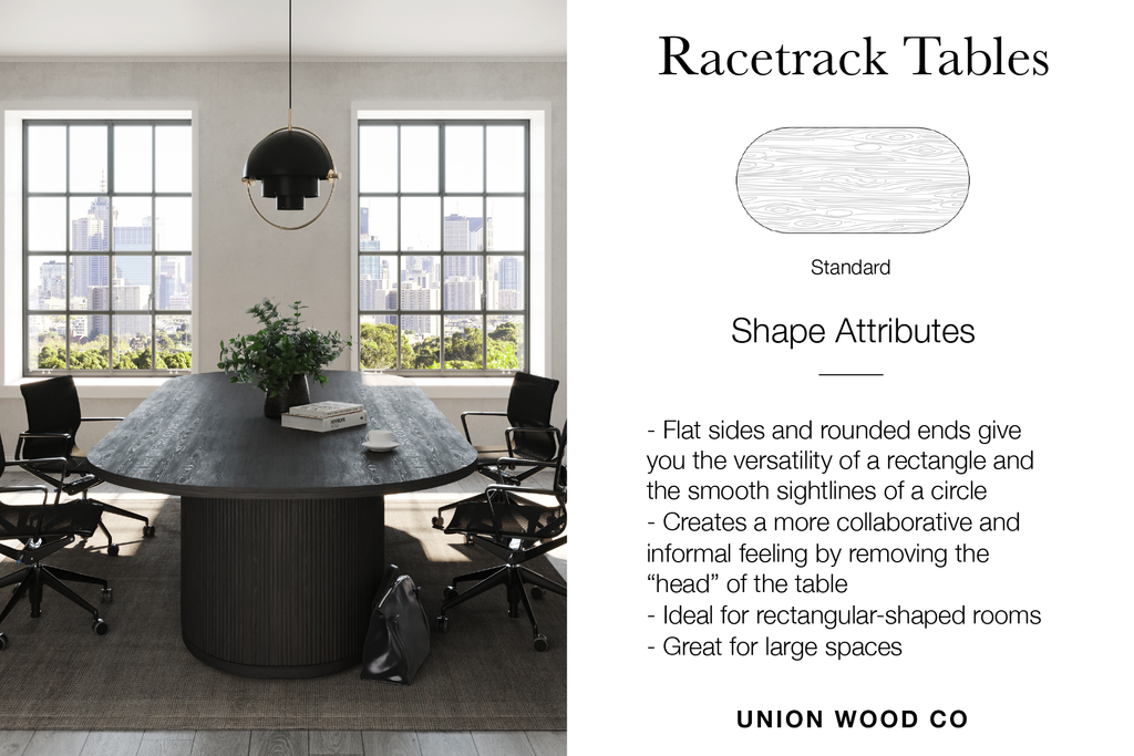 racetrack shaped tables