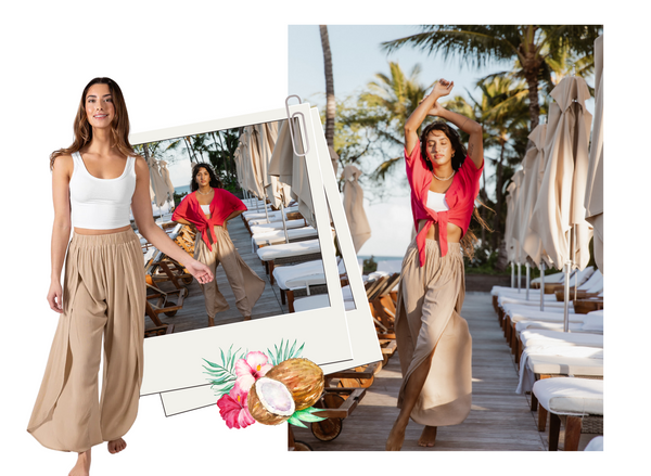 miami split leg hem beach pants in coconut neutral shade for women, summer fashion trends and outfit inspo
