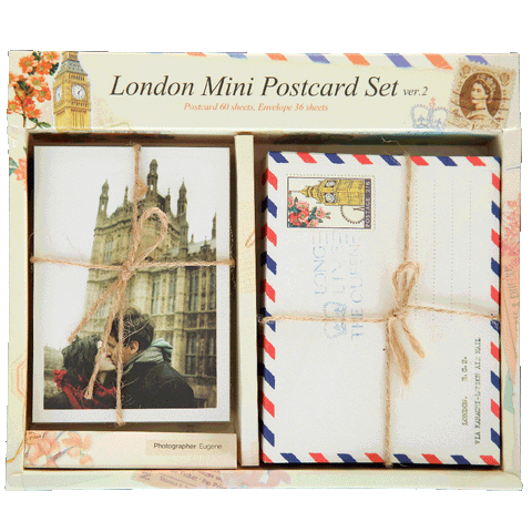 London Mini Postcard Set, 60 mini cards and 36 envelopes