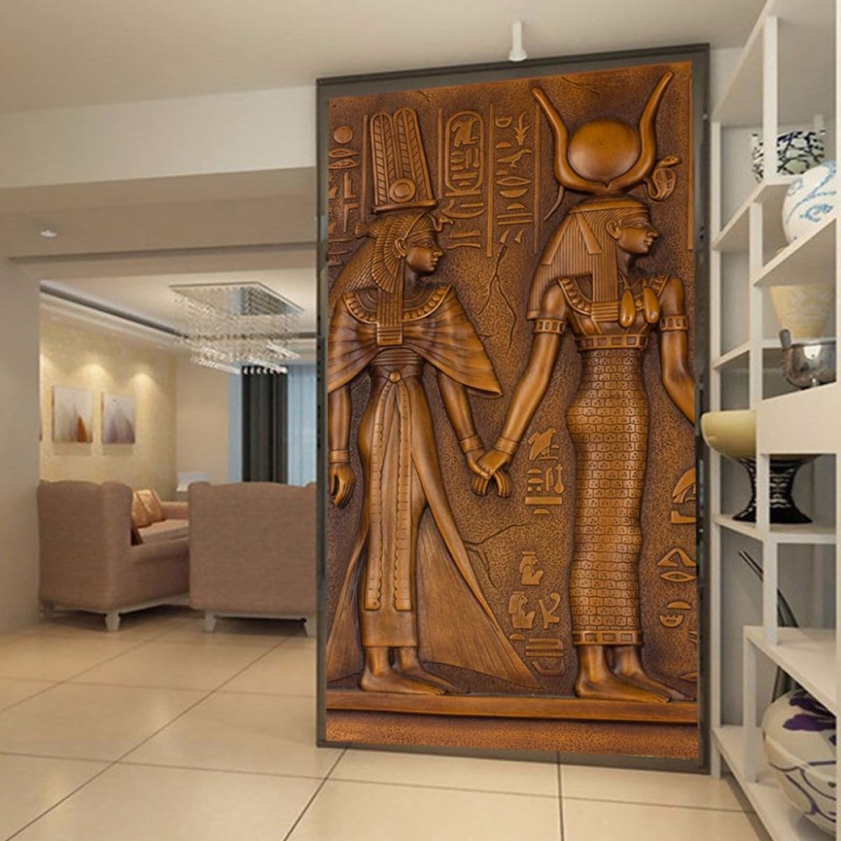 Ancient Egyptian Pharaoh Entrance Corridor Mural Wallpaper