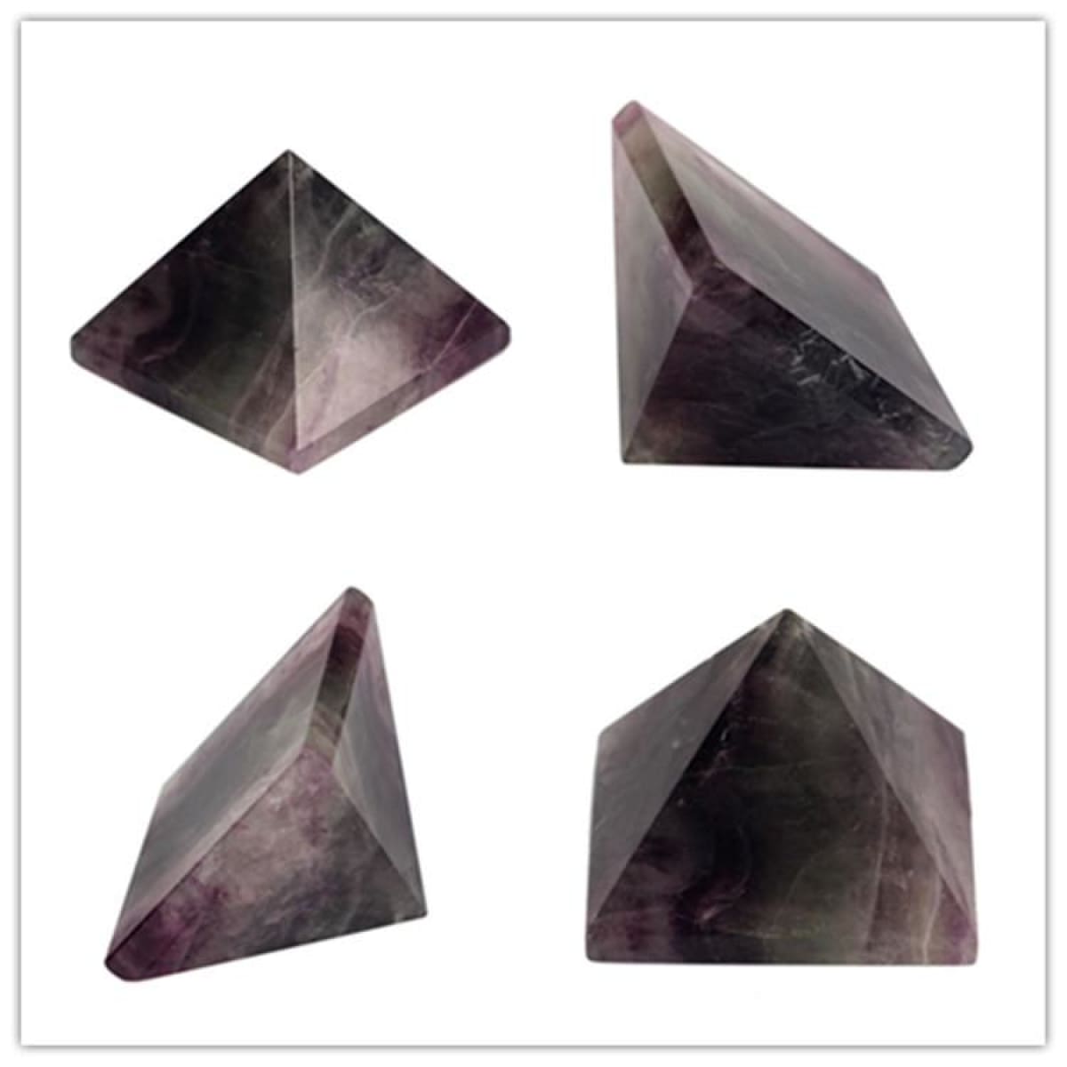Amethyst Black Obsidian Fluorite Pyramid Rose Quartz