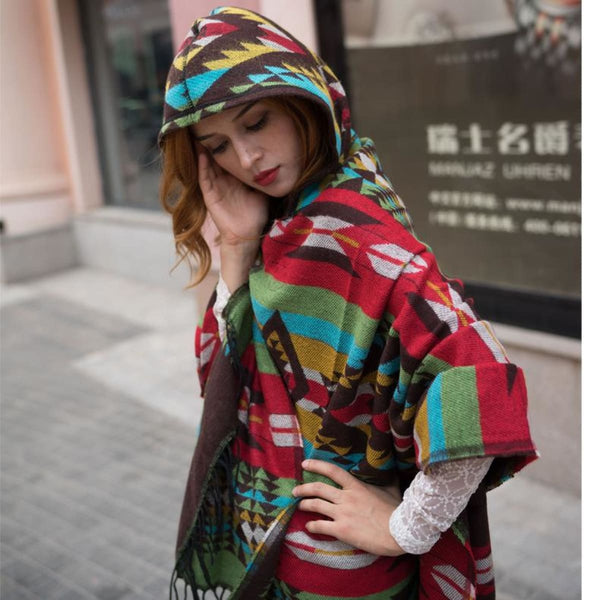 tribal poncho hoodie