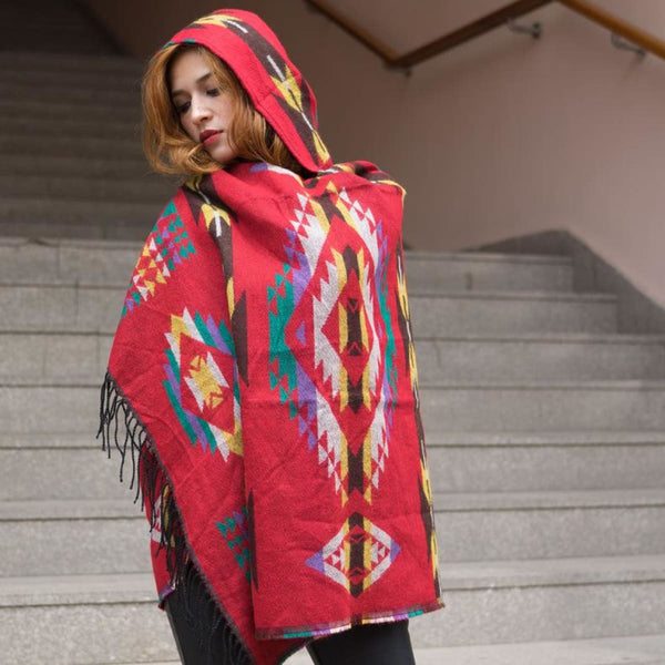 tribal poncho hoodie