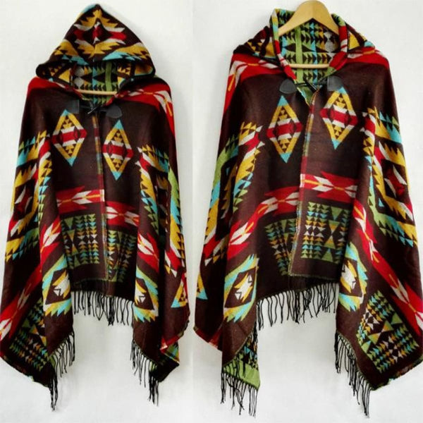 tribal poncho hoodie