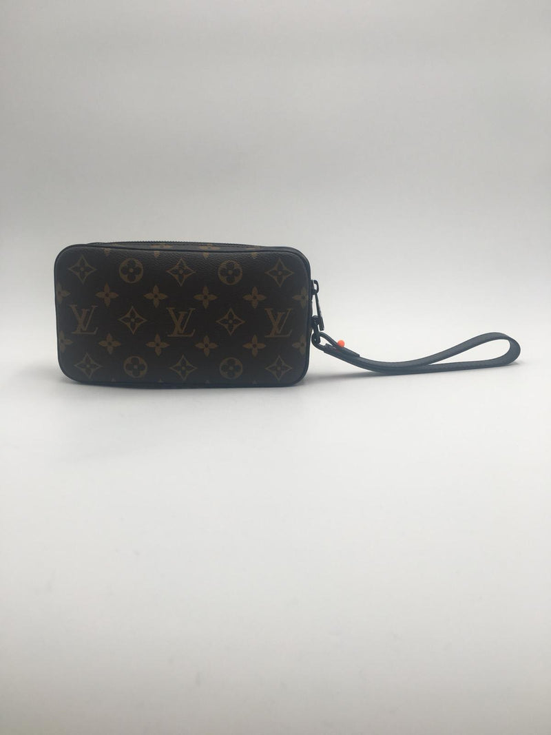 LOUIS VUITTON Taurillon Monogram Uniformes Solar Ray Soft Pochette Volga Belt  Bag Black 1134145