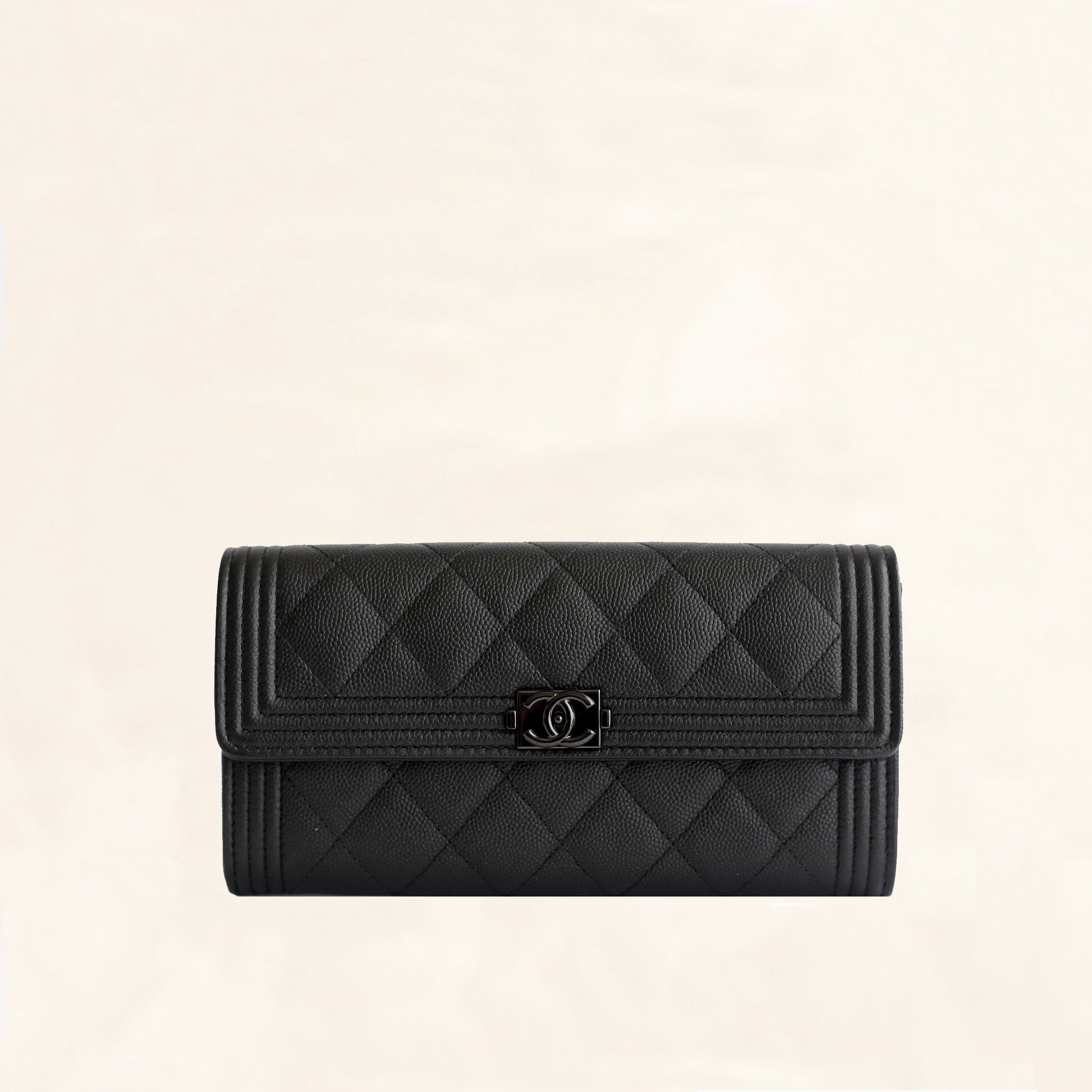 Chanel Boy Long Flap Wallet Clear Hardware CC Protectors  Handbagholic