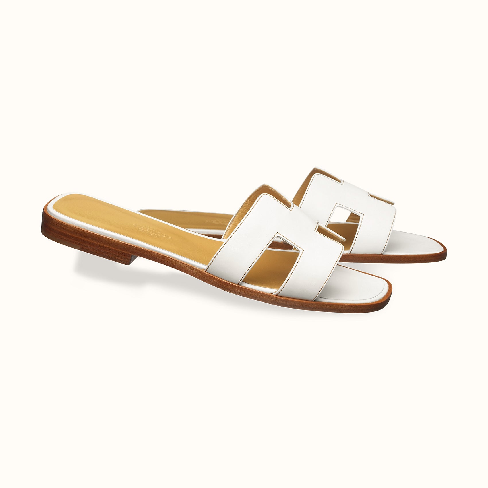 hermes white h sandals