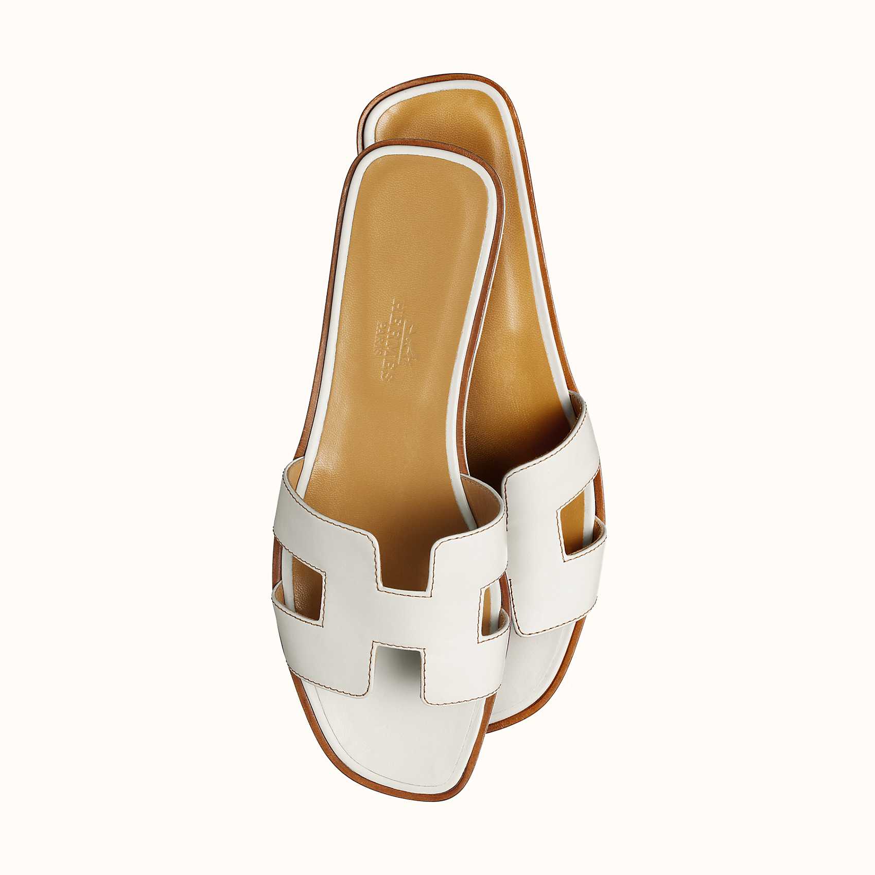 hermes h sandals white