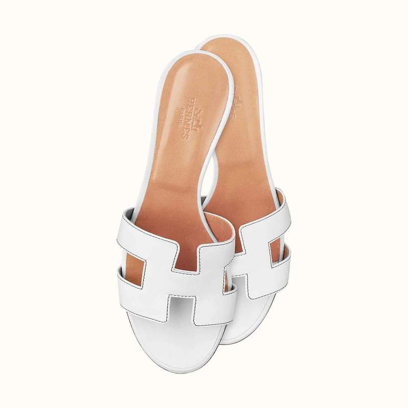 hermes oasis sandals white