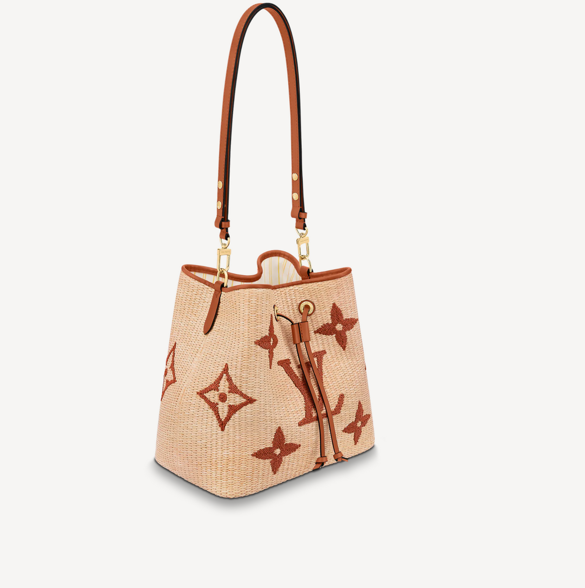 Louis Vuitton Raffia Calfskin Monogram Neonoe Mm Tan | semashow.com