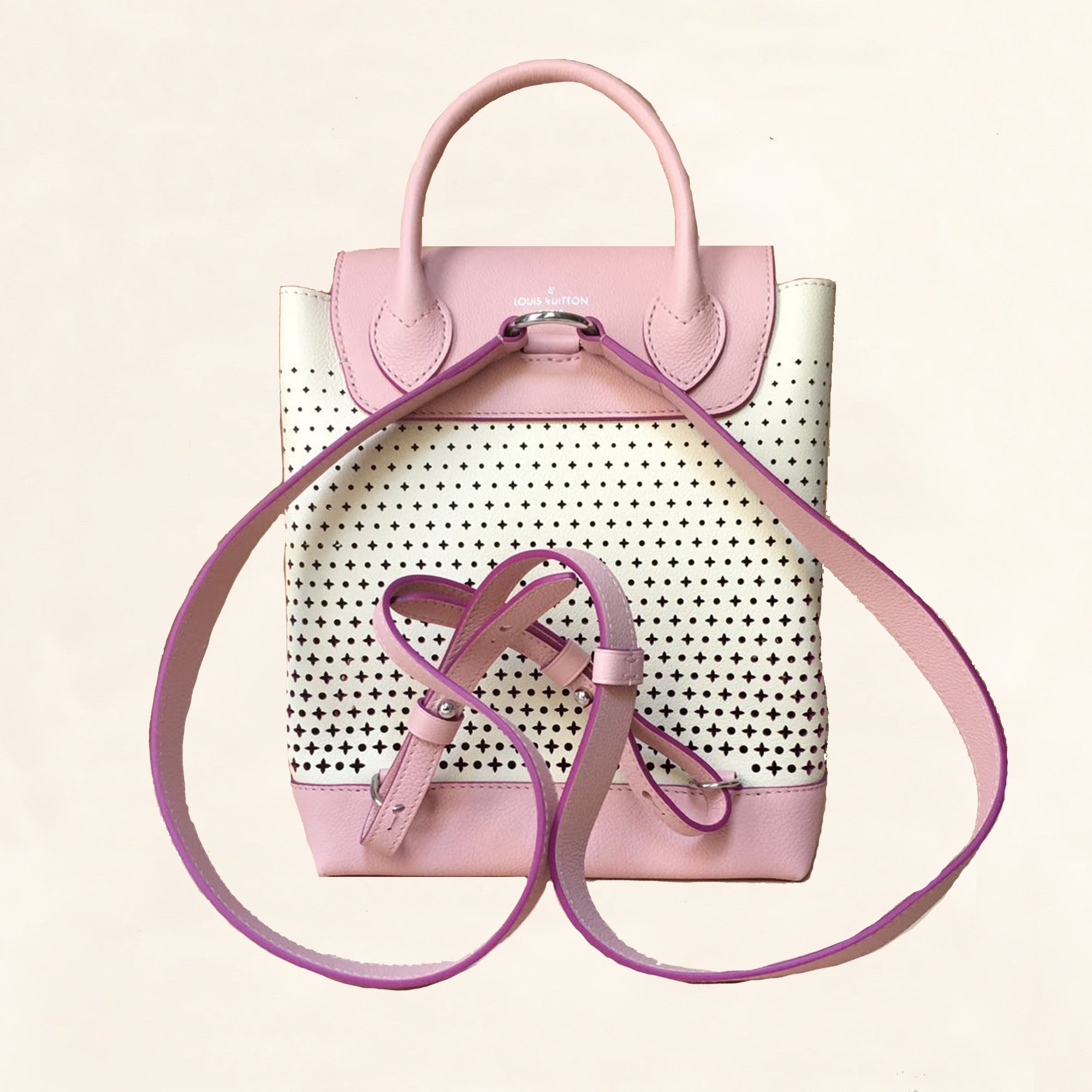 Vuitton | Perforated Pink Calfskin Lockme Backpack | TC