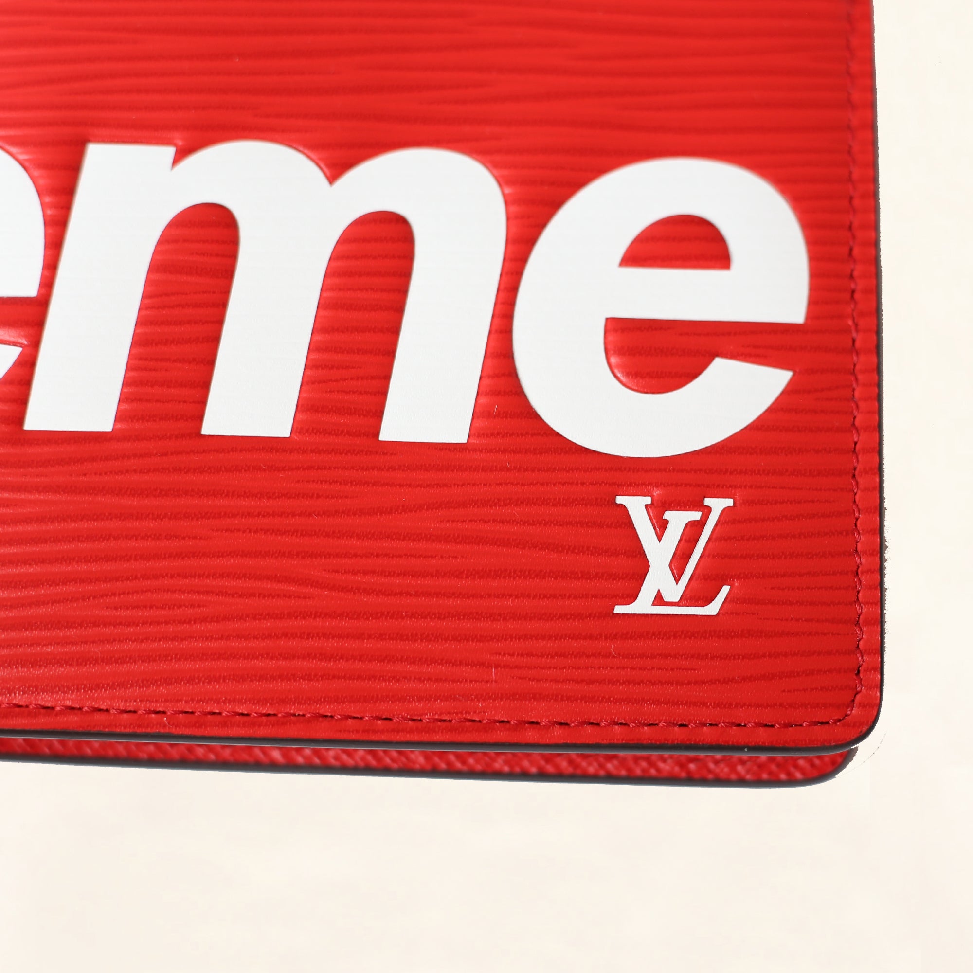 Louis Vuitton X Supreme Brazza Wallet Epi Red
