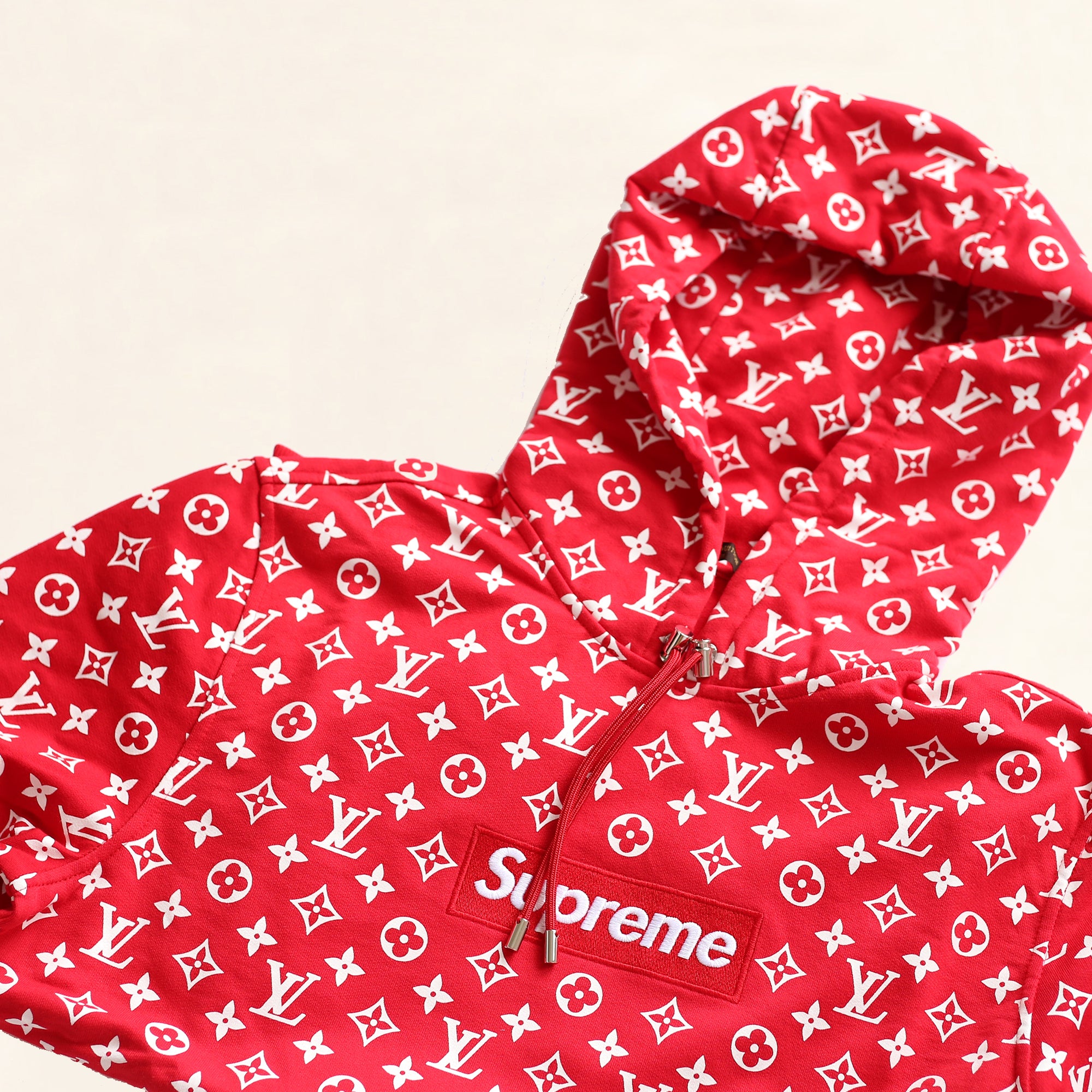 Louis Vuitton | Supreme Logo Box Hoodie Monogram | Red - The-Collectory