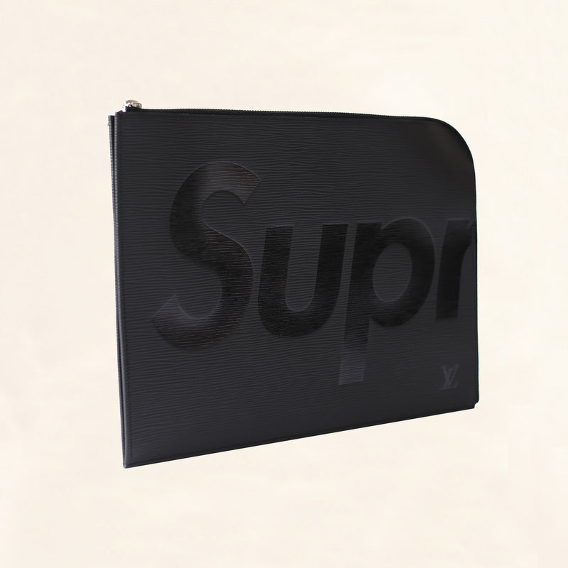 Louis Vuitton | Supreme Black Epi Pochette Jour | GM– The-Collectory