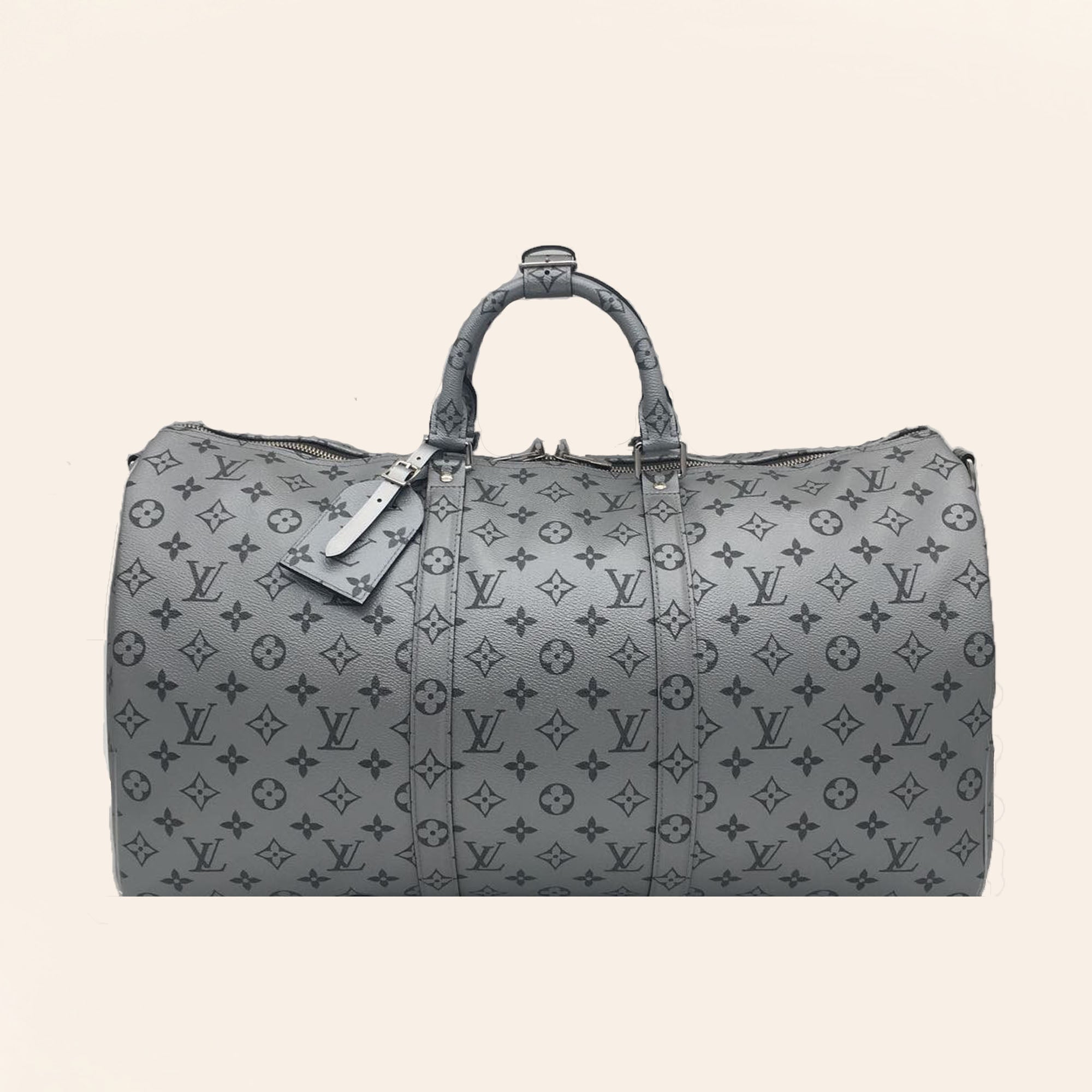 louis vuitton silver duffle bag