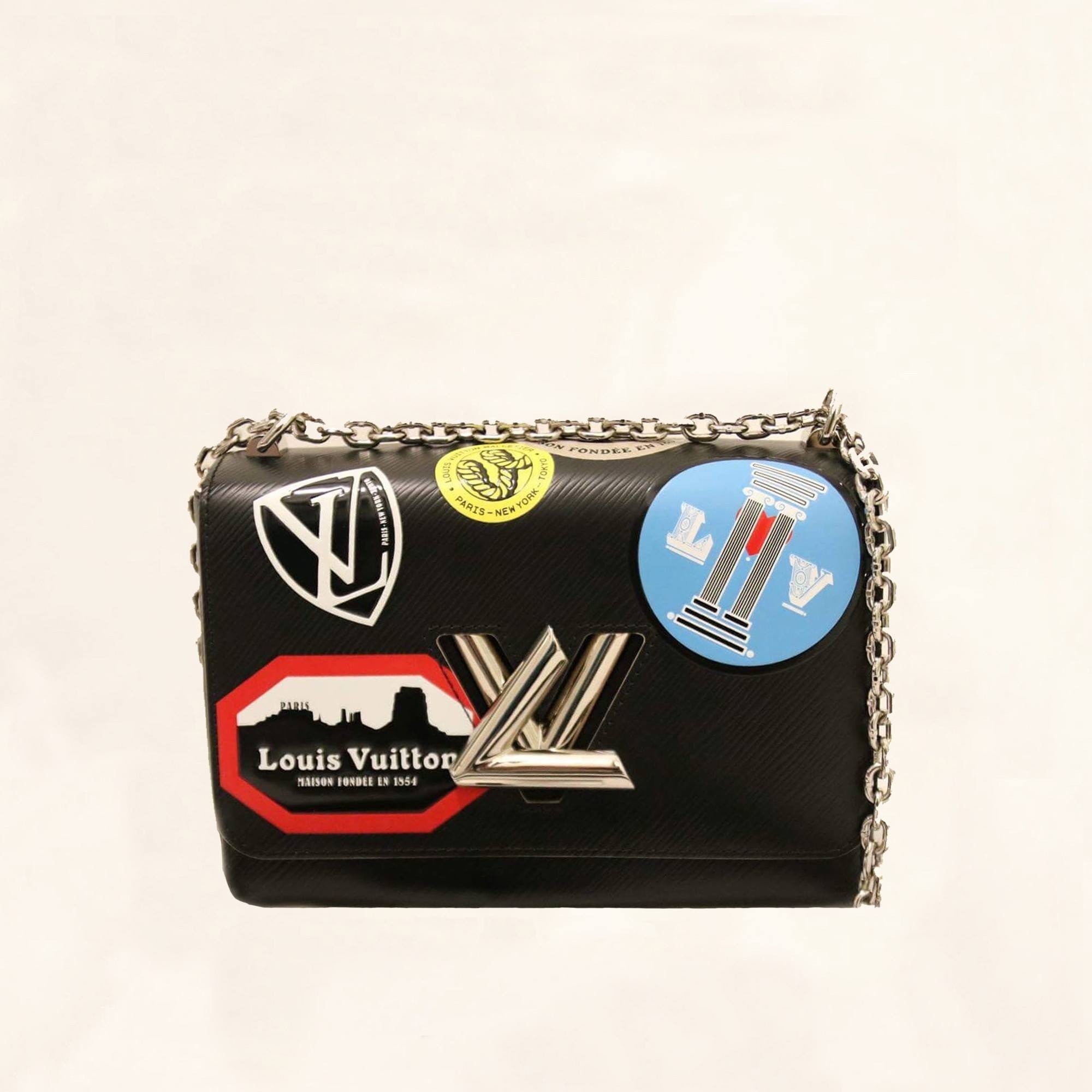 Louis Vuitton Black Epi Leather Limited Edition World Tour Petite Malle Bag