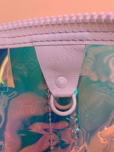 A LIMITED EDITION IRIDESCENT MONOGRAM PVC PRISM KEEPALL 50 BY VIRGIL ABLOH,  LOUIS VUITTON, 2019