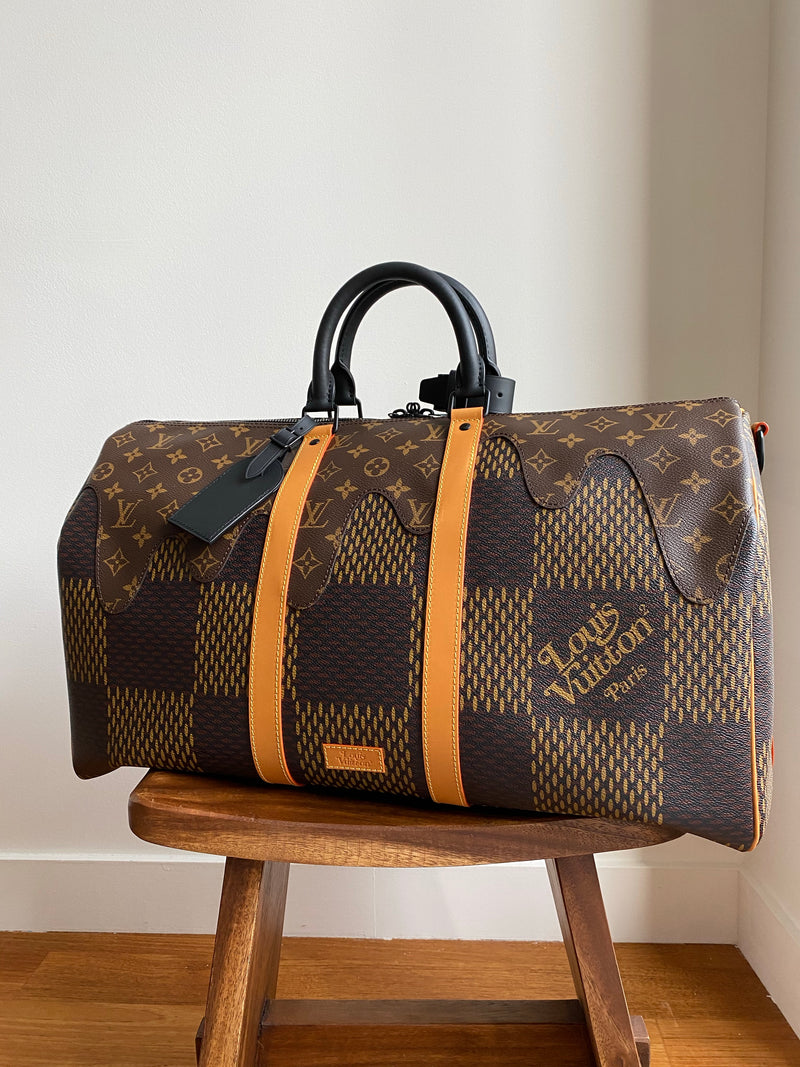 Cloth travel bag Louis Vuitton x Nigo Brown in Cloth - 11508856