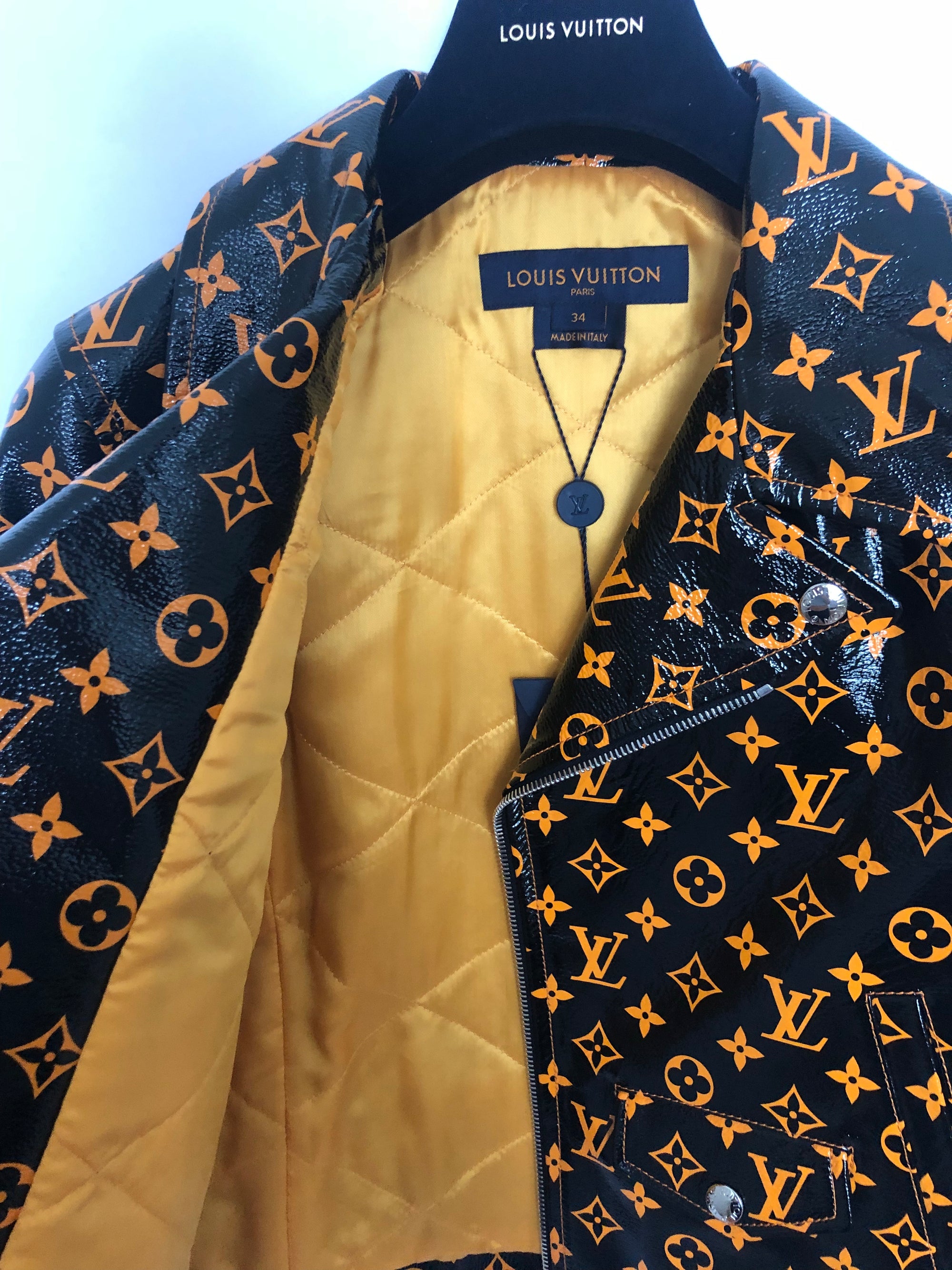 Louis Vuitton black Embossed Monogram Bomber Jacket