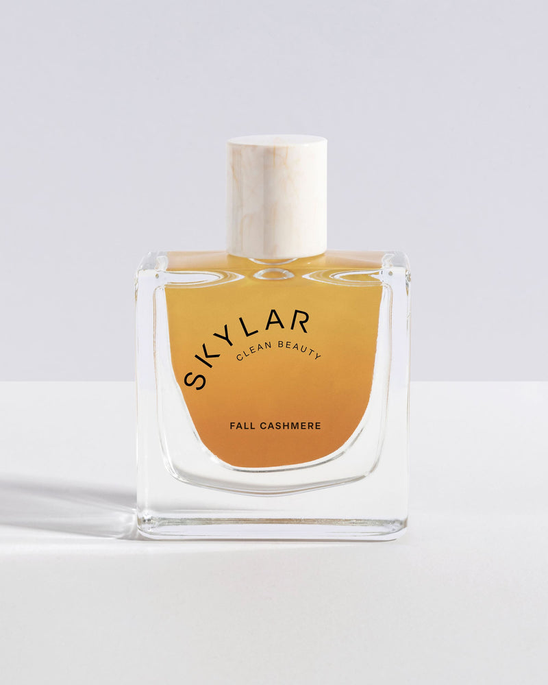 Skylar Fall Cashmere fragrance: Full-size bottle with a spicy, gourmand scent.