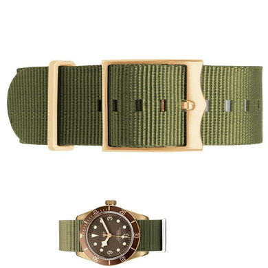 Tudor Nato straps With Gold Rings & Buckle - StrapMeister