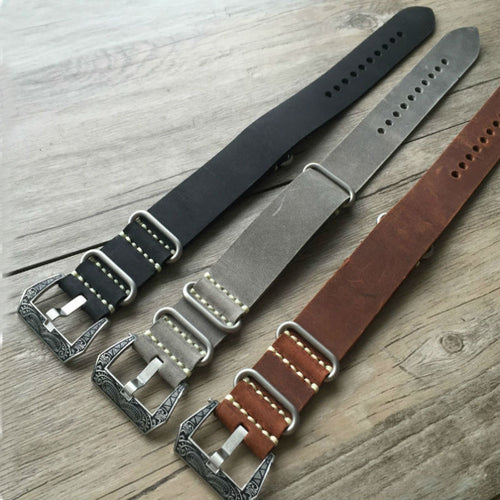 Best quality Vintage Leather NATO Watch Strap-Strapmeister - StrapMeister