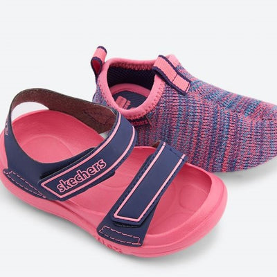 navy skechers sandals