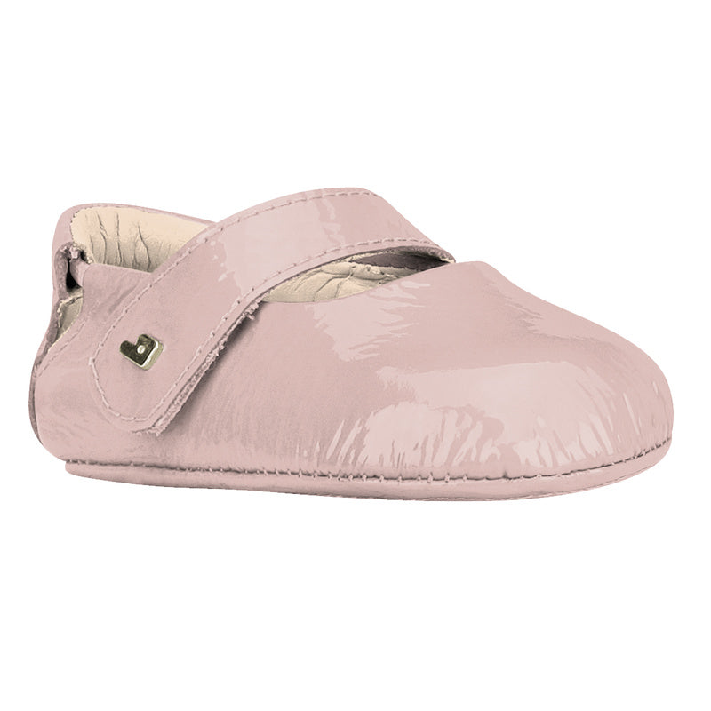 pink leather baby shoes