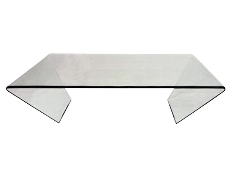 Modern Bent Glass Coffee Table Square Or Rectangular Shape