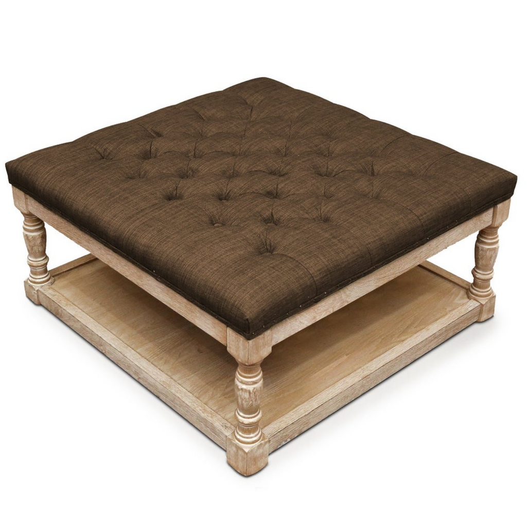 Tufted Fabric Coffee Table Ottoman – Christian's Table