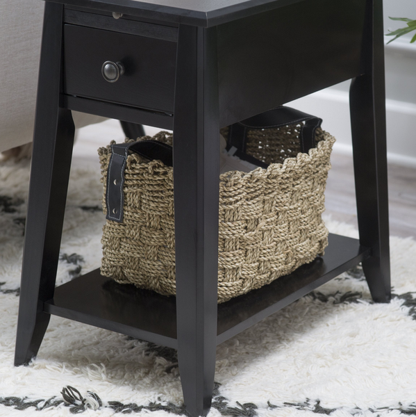 end table with usb ports and outlets