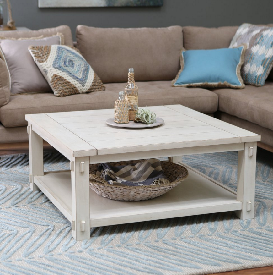 Cottage White Square Coffee Table Christian S Table