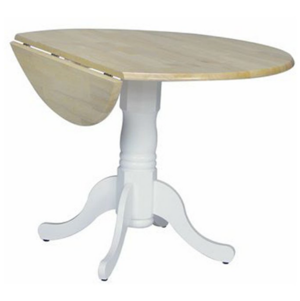 Drop Leaf Round Pedestal Dining Table - 6 Available Finishes